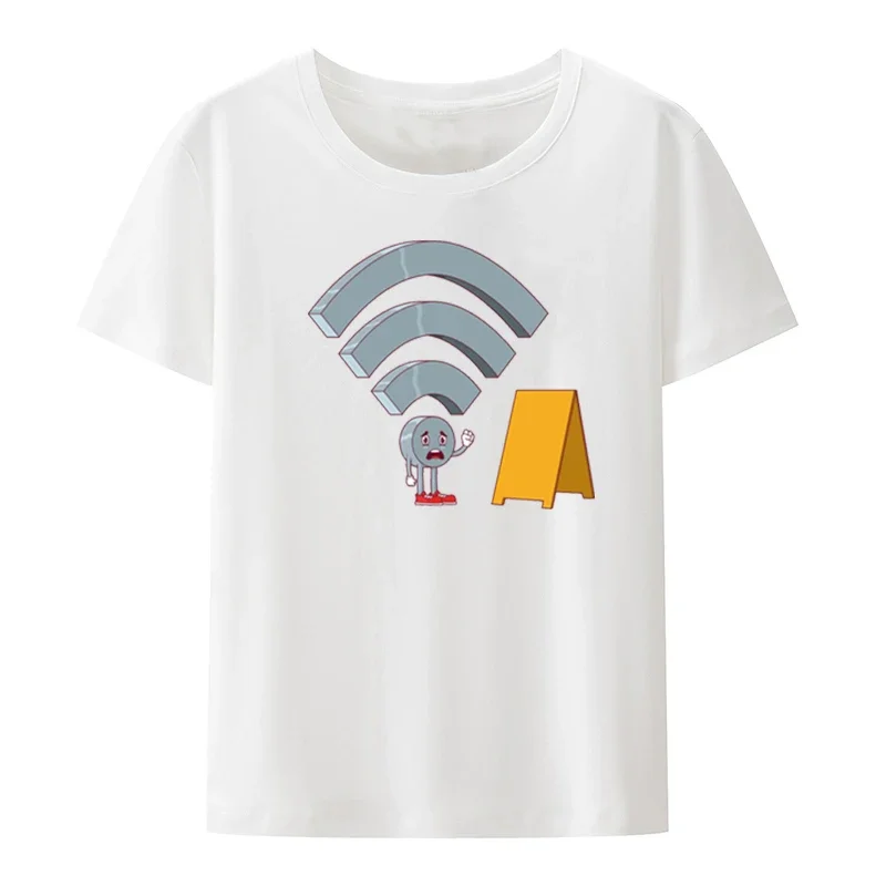 T-shirt donna divertente Top Tee per donna Retro Humor Street Fashion lettere nostalgiche uniche Xxx No Wifi t-shirt grafica disponibile