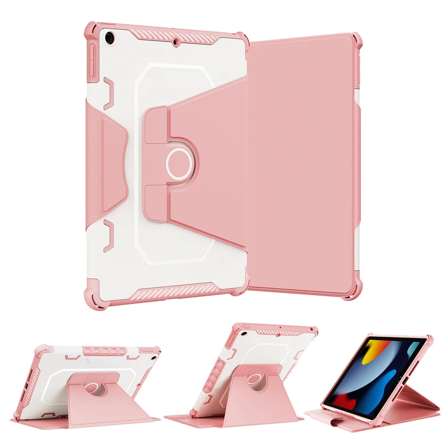 

For iPad 10.2 Case PC+TPU Tablet Case for iPad 9th 8th 7th 10.2" Cover 360 Degree Rotation Shockproof Armor LeatherTablet Shell