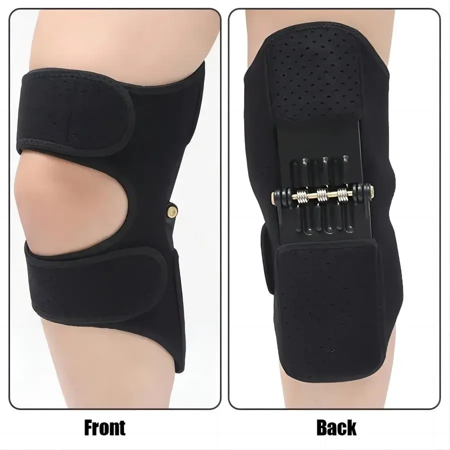 Knee Booster - Adjustable Breathable Support with Powerful Rebound Springs,Hook&Loop Closure For Running, Cycling & Hiking