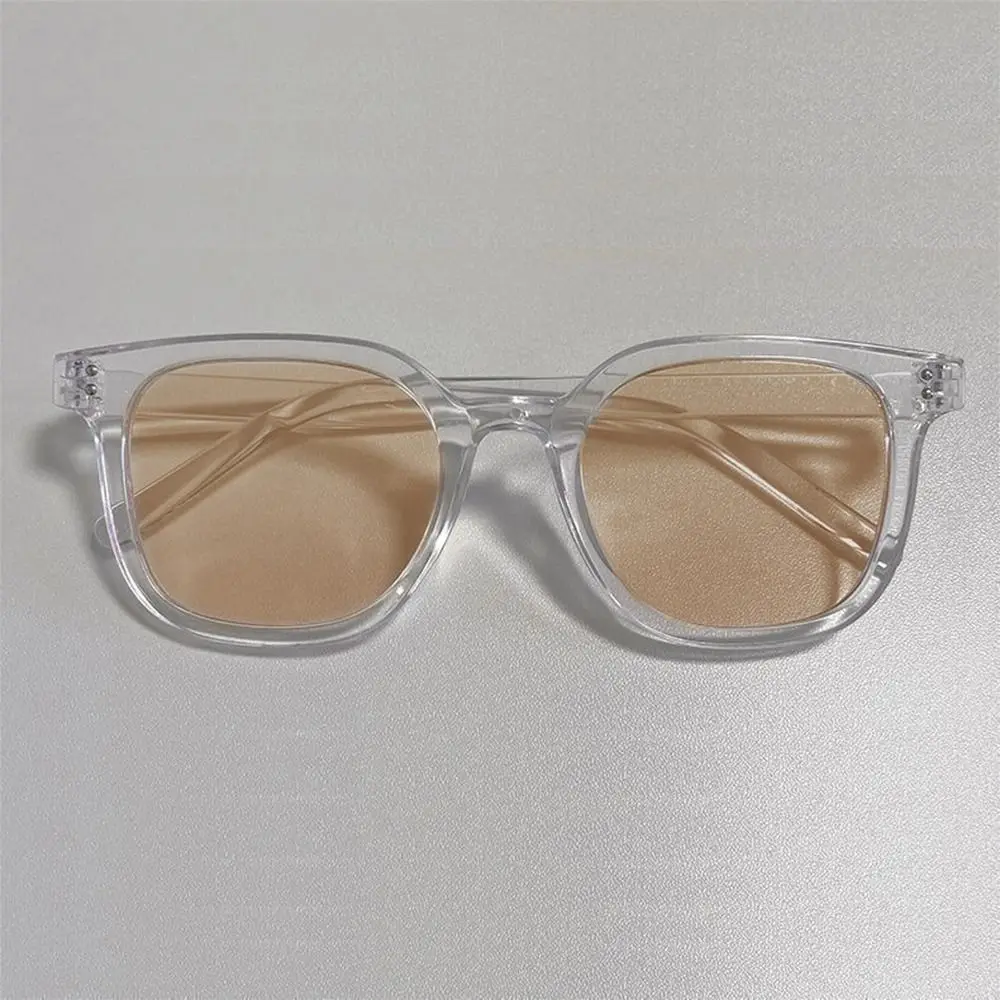Square Gradient Blush Sunglasses No Makeup UV400 Protection Anti-Glare Shades Decorative Eyewear
