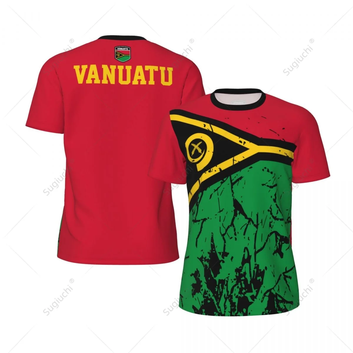 Exclusive design Vanuatu Flag Grain 3D Printed Men For Running Bike Soccer Tennis Fitness Sports tshirt Mesh Fans Short T-shirt