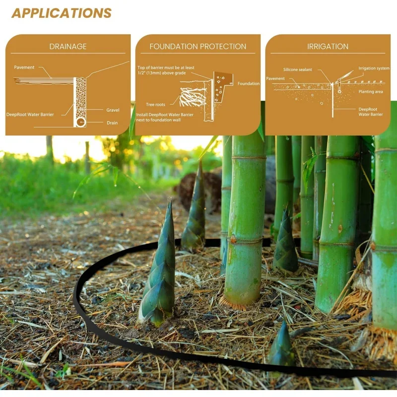 Barreira de bambu versátil para paisagismo e proteção, fácil de instalar, durável e flexível, 48 polegadas