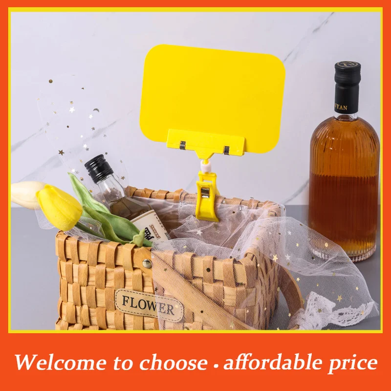 VP 1Pc Wear-resistant Sign Holder Clip Food Advertising PVC Waterproof Whiteboard Clip Fruit Price Tag Merchandise Display