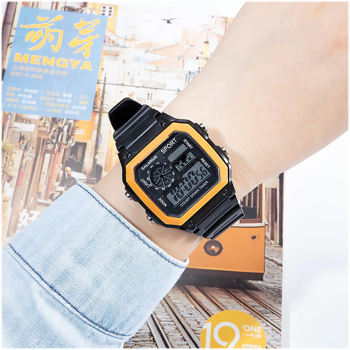 Men's and women's square electronic watches, sports outdoor watches, women's watches