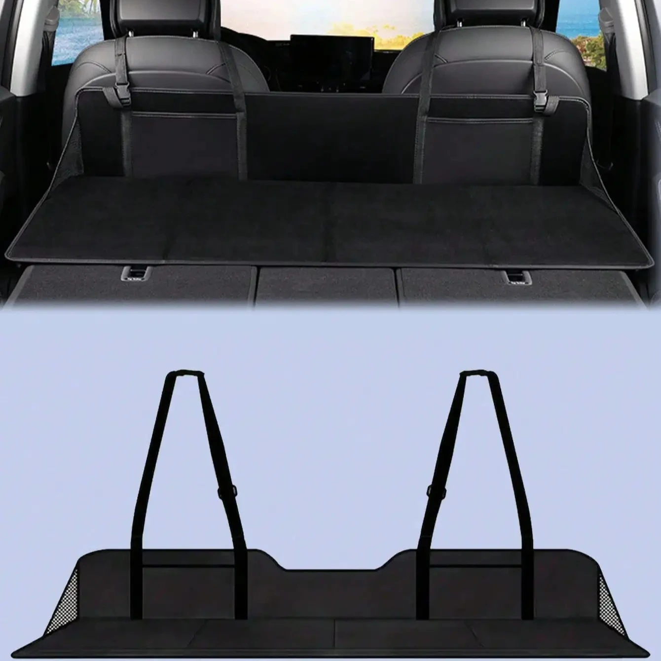 折りたたみ式エクステンションマットレス-1個入り-車用ベッドエクステンダー-キャンプやロードトリップ、一泊旅行に最適な折りたたみ式エクステンションマットレス