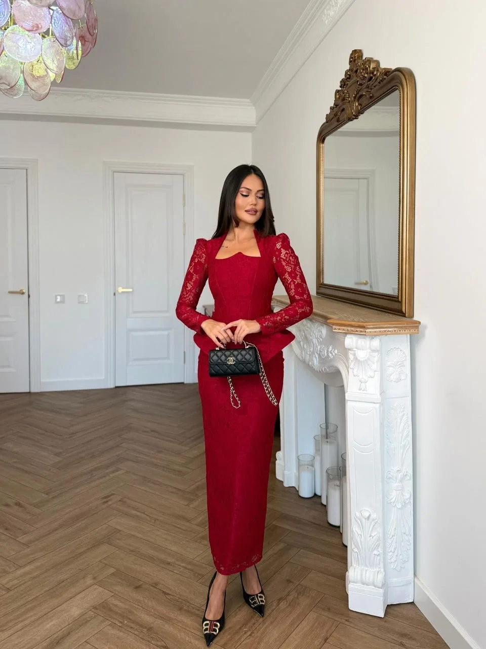Elegant Paty Dresses Lace Sharon's Collection Of Evening Dresses For Women Corset Peplum Midi Prom Dresses Wedding Dresses Bride