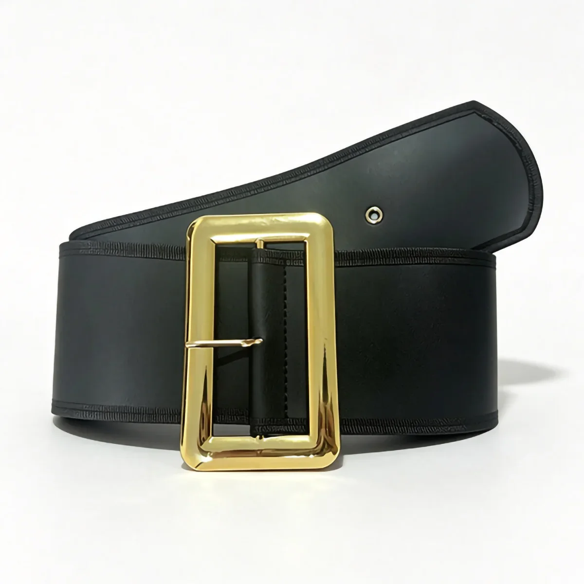 Santa Claus Costume Belt 120cm Wide PVC Waist Belt with Golden Pin Buckle Unisex Plus Size Christmas Cosplay Holiday Accessory