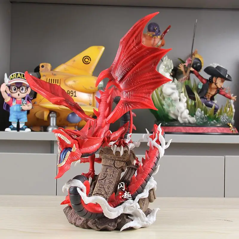 25cm-32cm أنيمي يو غي أوه! Slifer السماء التنين الشكل المشهد نموذج تمثال مكتب الحلي تمثال تحصيل الرسوم المتحركة الأولاد هدية