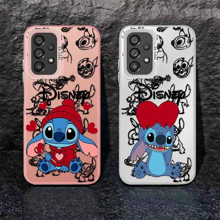 Disney Stitch Cartoon Phone Case for Samsung Galaxy A15 A16 A25 A53 A71 A52 A72 A51 A55 A54 4G A73 A52s 5G funda cases