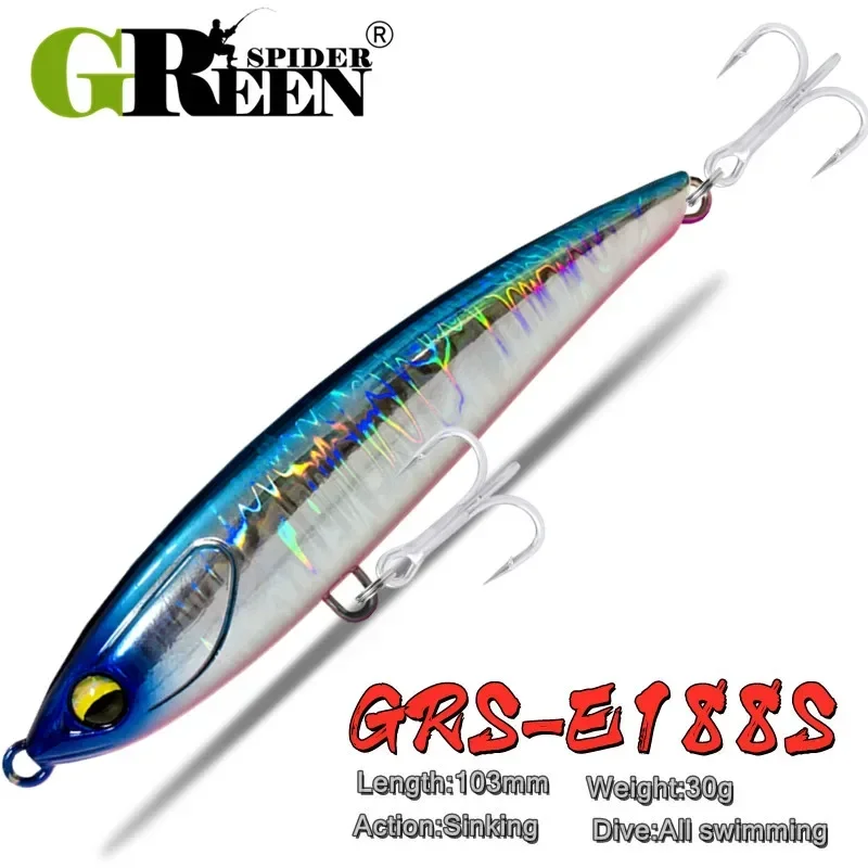 GREENSPIDER Salzwasser Winter Meer Angeln Köder 103mm 30g Sinkende Bleistift Angeln Lockt Lange Casting Wobbler Künstliche Harte köder