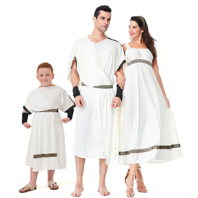 

Halloween Ancient Myth Cosplay Warrior Costume Roman Toga Long Robe Party Outfit Women's Ethnic Stage Clothing