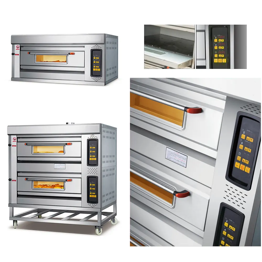 Electric Gas Bread Baking Oven 1 2 3 Layer Deck Multi-functional Oven Industrial Commercial Bakery Baking Oven