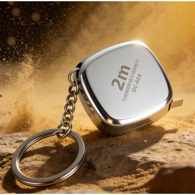 2M Mini Keychain Tape Measure Portable Stainless Steel Waterproof Pocket Measuring Ruler Small Steel Tape Woodworking Hand Tool