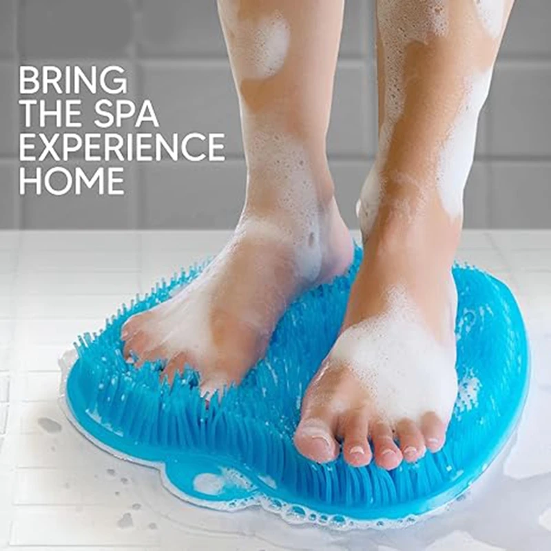 

1 PCS Foot Scrubber For Use In Shower - Foot Cleaner & Shower Foot Massager Foot Care To Soothe Achy Feet Blue Non-Slip Suction