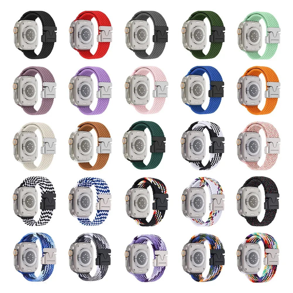 Нейлоновый ремешок с парашютом для Apple Watch Ultra 2 49 мм 10 46 мм 42 мм Плетеный браслет iWatch 10 9 8 7 6 45 мм 41 мм 44 мм 40 мм Браслет