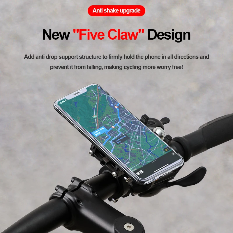 Convenient Bicycle Phone Holder Aluminum Alloy Fixed Navigation Motorcycle Battery Electric Bike Phone Holder Riding Accessories