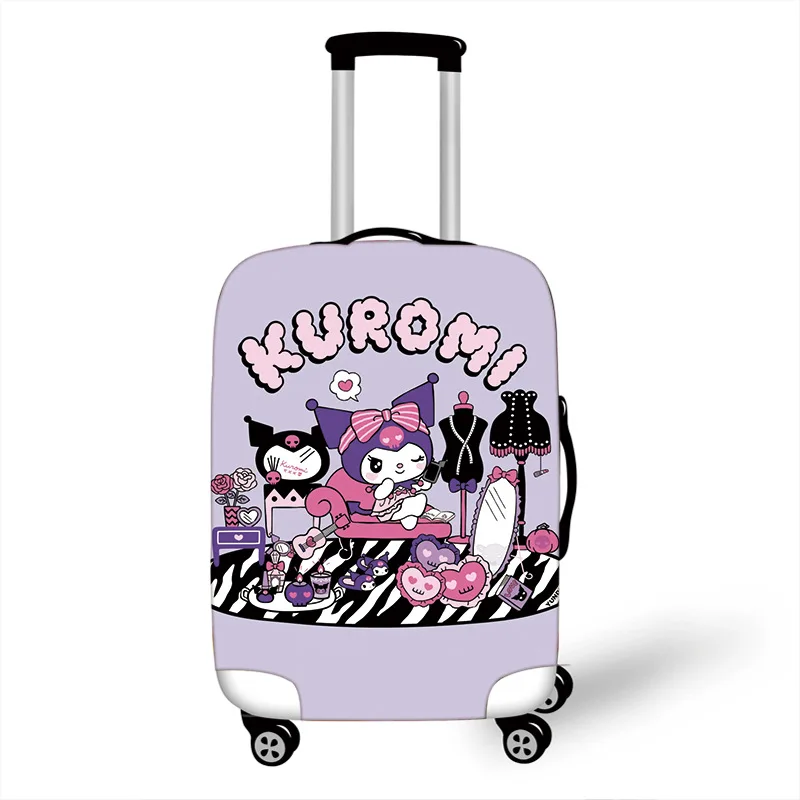 Purple Kuromi Luggage Protective Cartoon Cover Travel Luggage Cover Elastic Suitcase Cover Protector Fit 18-32 Inch