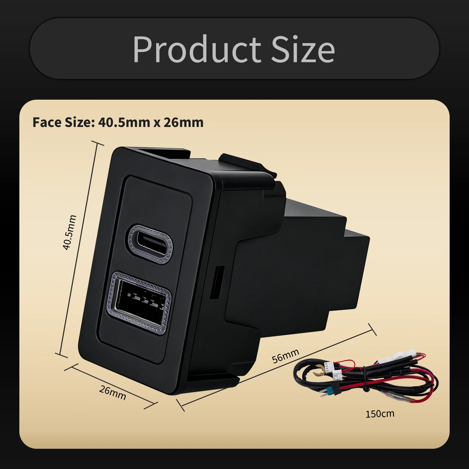 Dual USB Car Charger Type C PD Outlet Adapter Socket 36W for Suzuki Grand Vitara / ESCUDO 2005-2015 Blank Push Switch Replace