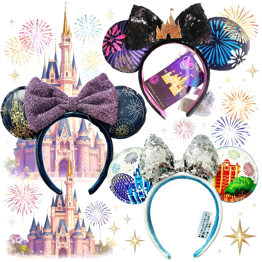 Disney Mickey Mouse Headbands Disney Castle  Theme Hairband Birthday Party Halloween Cosplay Costume For Women Girls