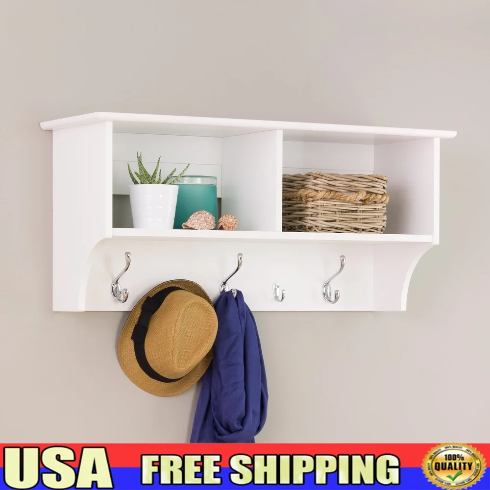 

Hanging Entryway Wall Shelf 36 Inch Wide Adjustable Shelf Durable Laminated Composite Wood Wall Mount Convenient Assembly