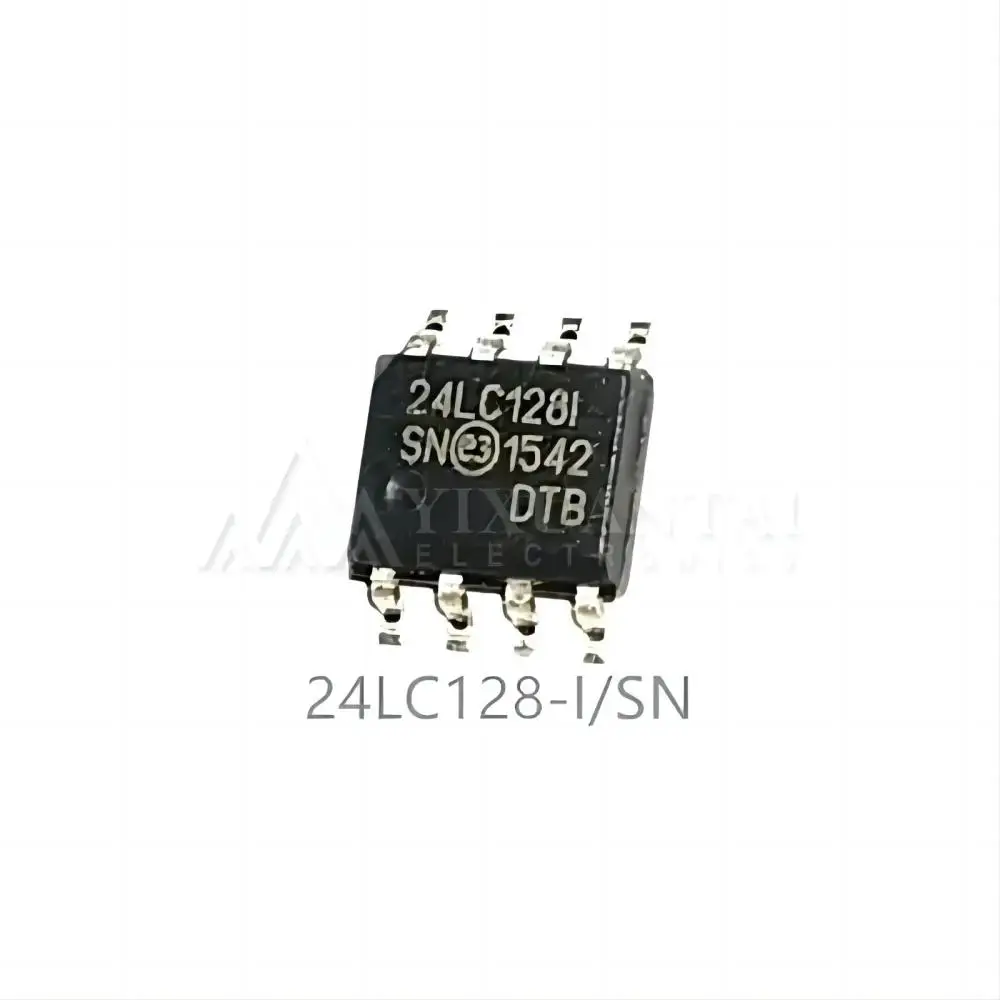 10pcs/Lot  24LC128-I/SN  24LC128T-I/SN  24LC128I  EEPROM Serial-I2C 128K-bit 16K x 8 3.3V/5V Automotive 8-Pin SOIC N Tube New