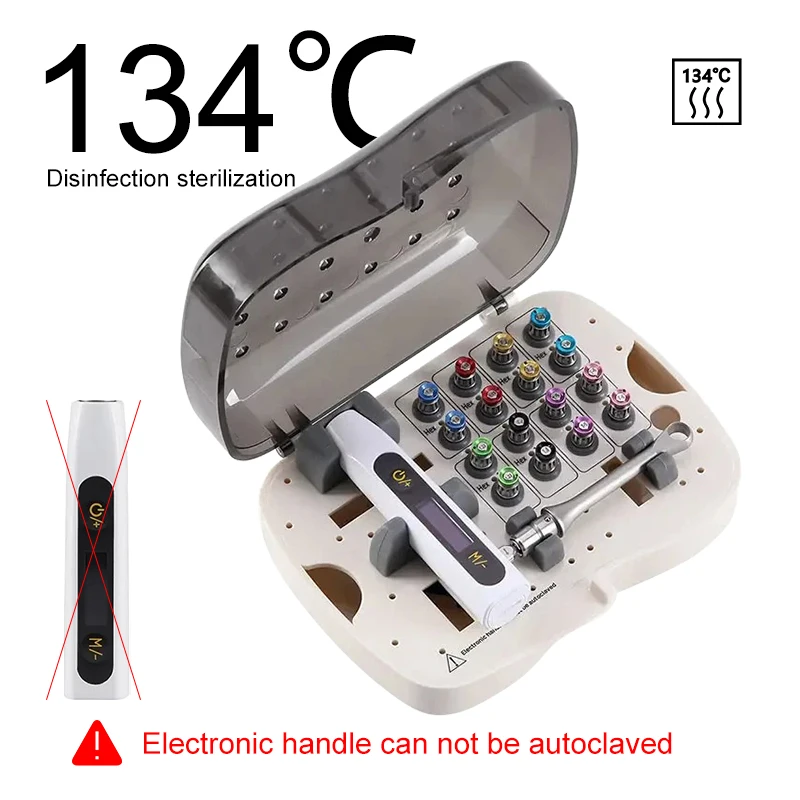 VV Dental Cordless Implant Driver Kit with 16pcs Drivers Professional Dental Torque Wrench for Implant Surgery Prosthodontics