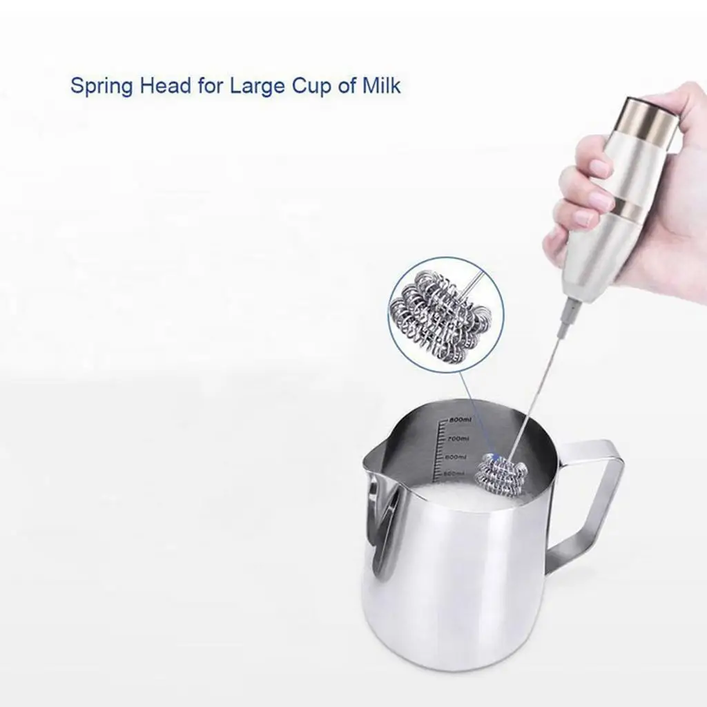 Electric Milk Frother Rechargeable Handheld Coffee Mixer Latte Hot Eggbeater
