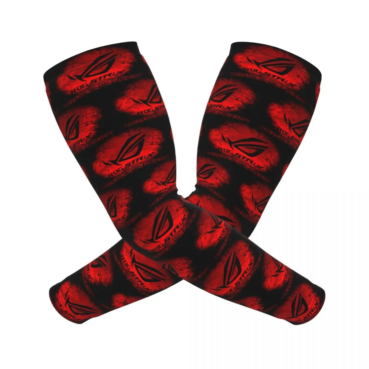 Rog Strix Asus Black And Red Arm Sleeves Men Women Sun UV Protection Tattoo Cover Up Sports Cooling Cycling