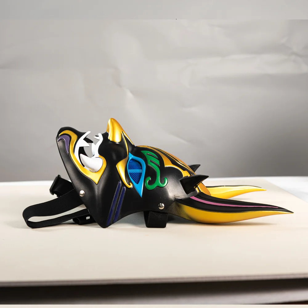 原神インパクトシャオ樹脂マスクホラー悪魔オートバイヘルメット男性女性コスプレパーティー小道具アニメゲーム仮面舞踏会マスク