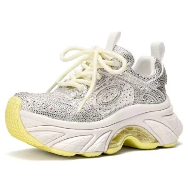 

Женские кроссовки Flash Diamond Mesh: комфортные, дышащие, на толстой подошве, увеличивающие рост, повседневные спортивные туфли