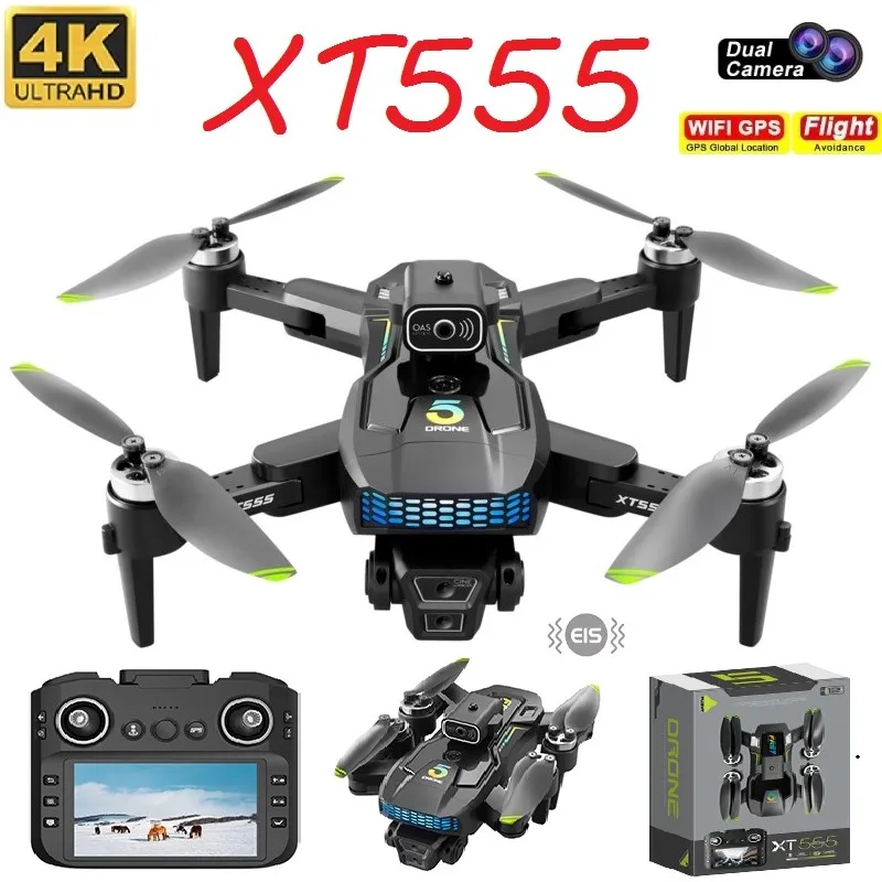 

XT555 Drone Professional 4K HD EIS Camera 5G WIFI GPS FPV UAV Fold Quadcopter Aerial Photography LCD Remote Control Toy Airplane