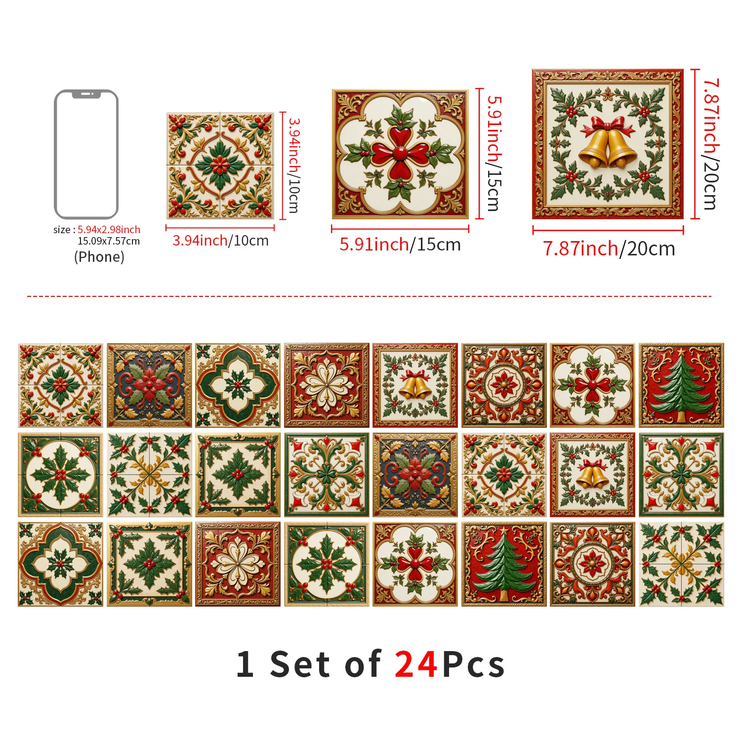 

24 шт. рождественские наклейки на стену ПВХ самоклеящиеся масла водостойкие для кухни, ванной комнаты, спальни, съемный праздничный декор, сделай сам, дома
