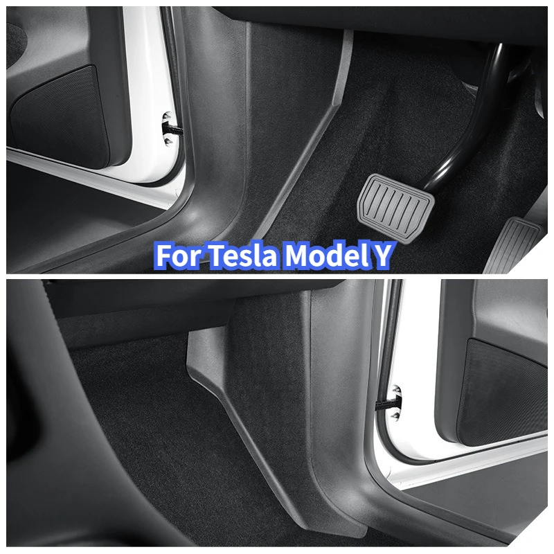 

For Tesla Model Y 2021-2023 HW4.0 2024 Front Door Decor Protective Pad Rest Pedal Side Guards Anti Kick Sticker Protection Cover