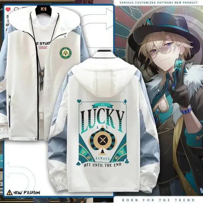 

Honkai: Star Rail Aventurine Long Sleeve Jacket Unisex Coat Hoodie Zipper Fashion Cool Hooded Sweatshirt Top Cosplay Costume A