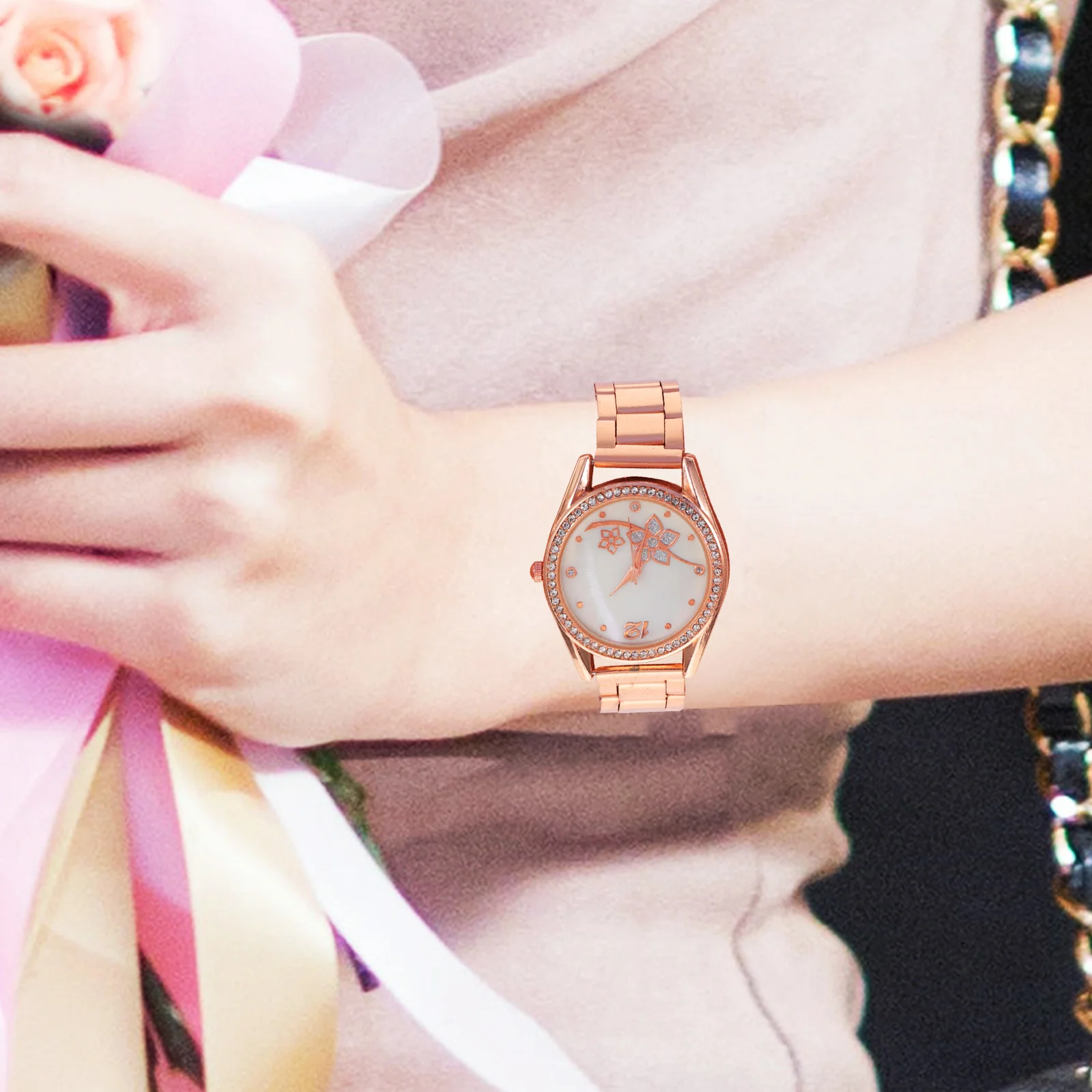 

Flowers Rhinestone Watch Kids Girls Wristwatches for Women Dropshipping Ladies Glass Student Small