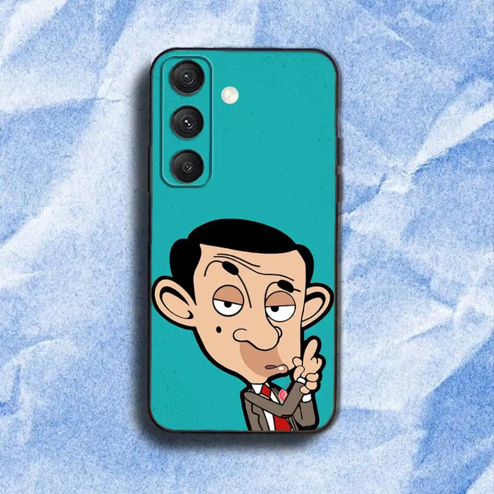 حافظة هاتف كلاسيكية M-Mr B-Bean مضحكة لهاتف سامسونج S 25,24,23,22,30,21,10,9,Ultra,Plus,Lite,FE,4,5G حافظة ناعمة سوداء
