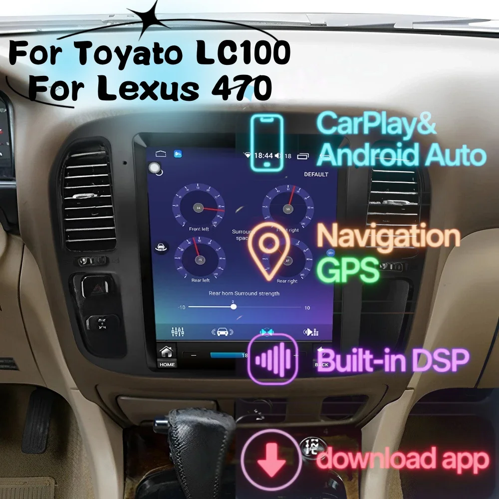 

Android14 GPS Car Radio 12.1" Screen For Toyota lc100 For lexus 470 2002-2007 Multimedia Video Player 128GB carplay Navi Radio