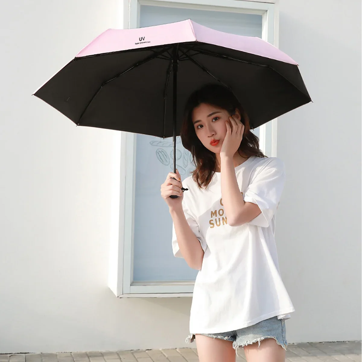 Mini Folding Automatic Umbrella Anti UV Rain Sun Umbrella Fashion Portable Windproof Light Women Men Children Parasol Umbrella