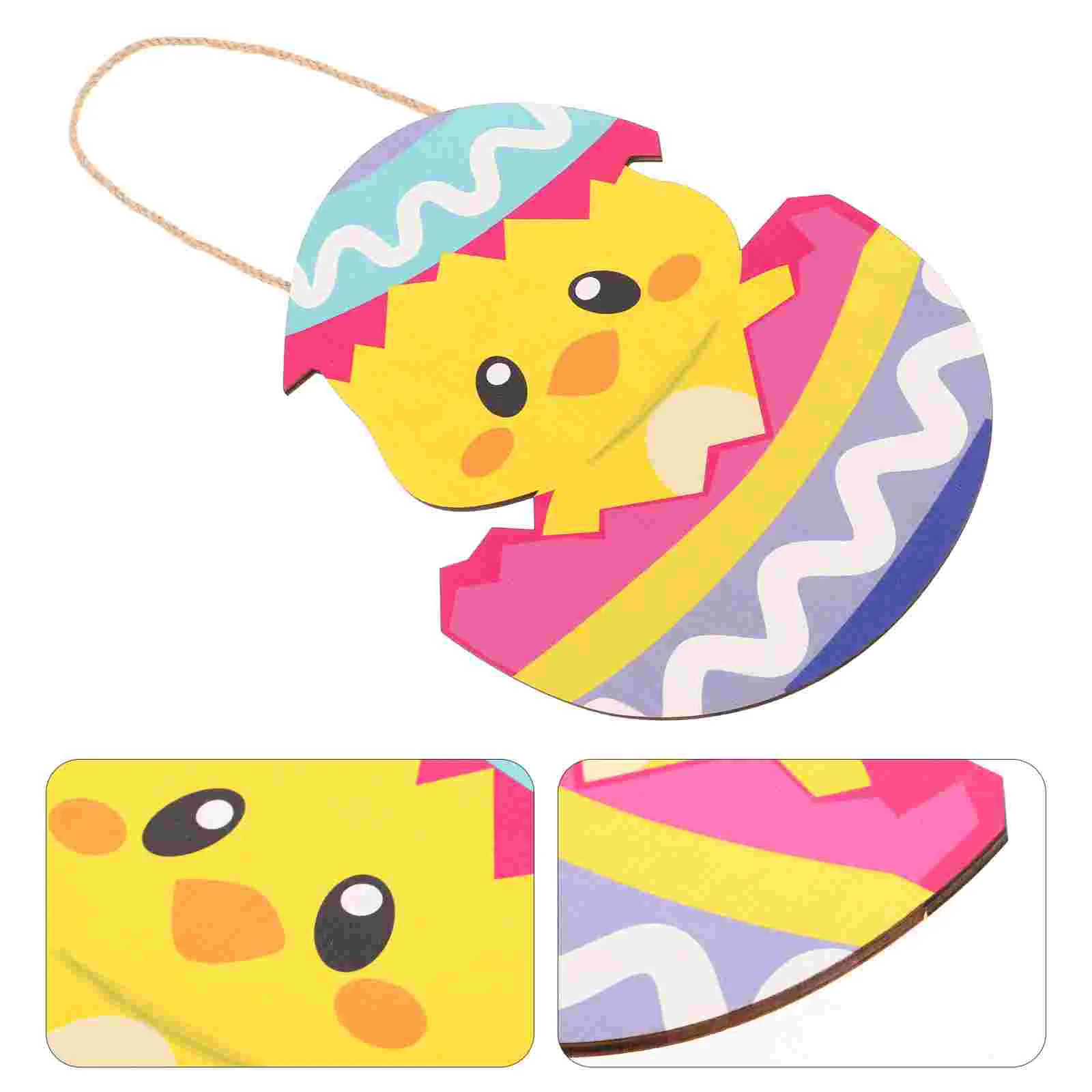 

Easter Decoration Wood Door Wall Signs with Ropes Cute Chick Egg Sign Hanging Ornaments for Home Farmhouse Party Supply