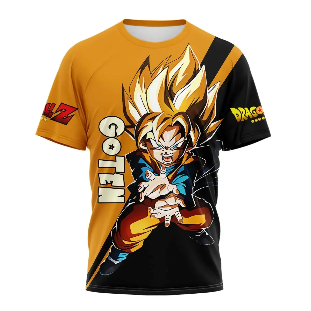 

2025 New Summer 3D Printed Cartoon Anime Dragon Ball Z Men's Round Neck T-shirt Women's Children's Street Sports Fashion Top