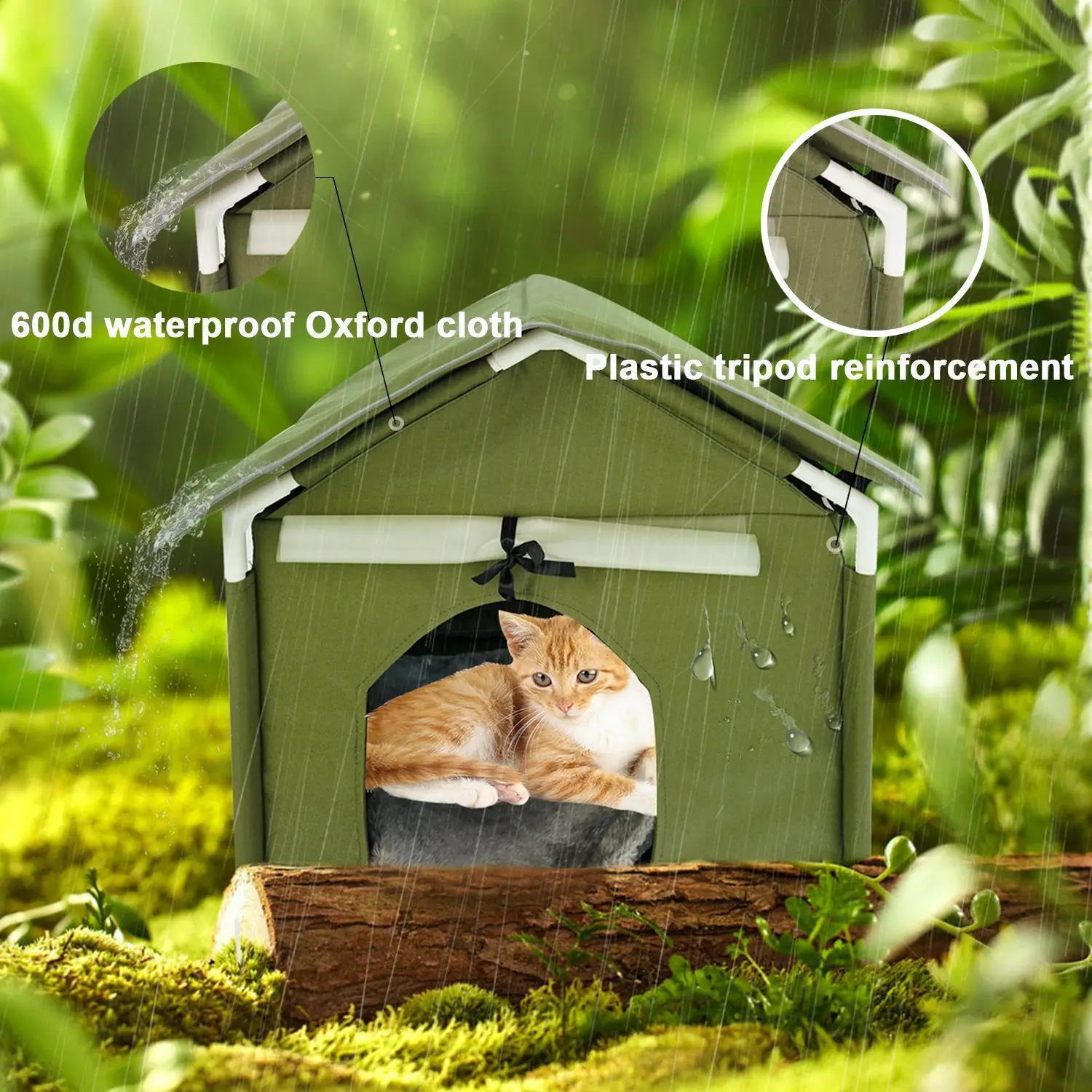 Outdoor Heated Kitten House  Cat House for Outdoor Community Cats Weed Insulated Shelter Winter with Heating Mat