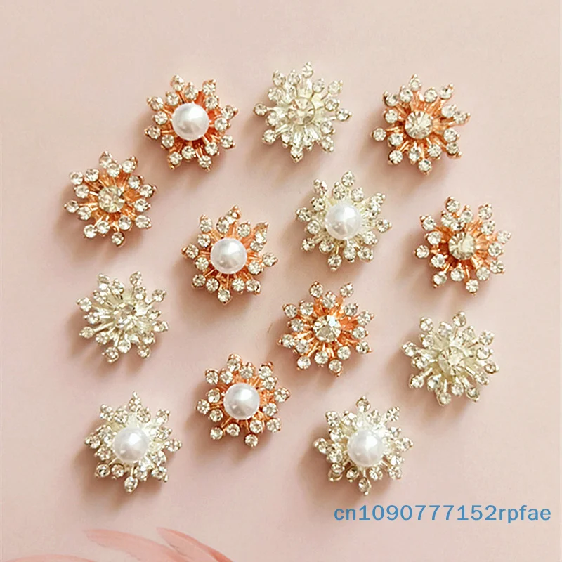 

NN72~Pearl Full Diamond Flower Alloy Accessories Diy Handmade Hair Accessories Jewelry Materials