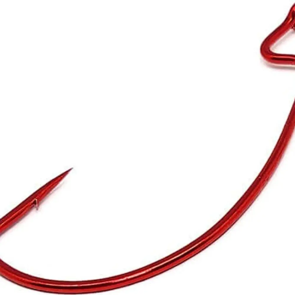 

Червячный крючок с красной иглой, размер 3/0, очень широкий зазор, смещение, кольцевая проушина, упаковка 25 крючков