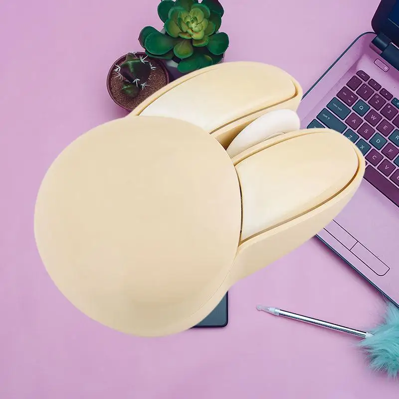 Cute Wireless Mouse for Girls - Perfect for Office and Laptop Use with Mute Function - Adorable Rabbit ShapeIntroducing our lat