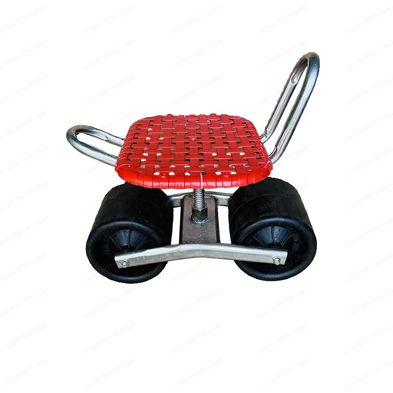 360° Swivel Rolling Garden Stool, Height Adjustable Farm Work Seat for Greenhouse Picking Weeding, Back Pain Relief