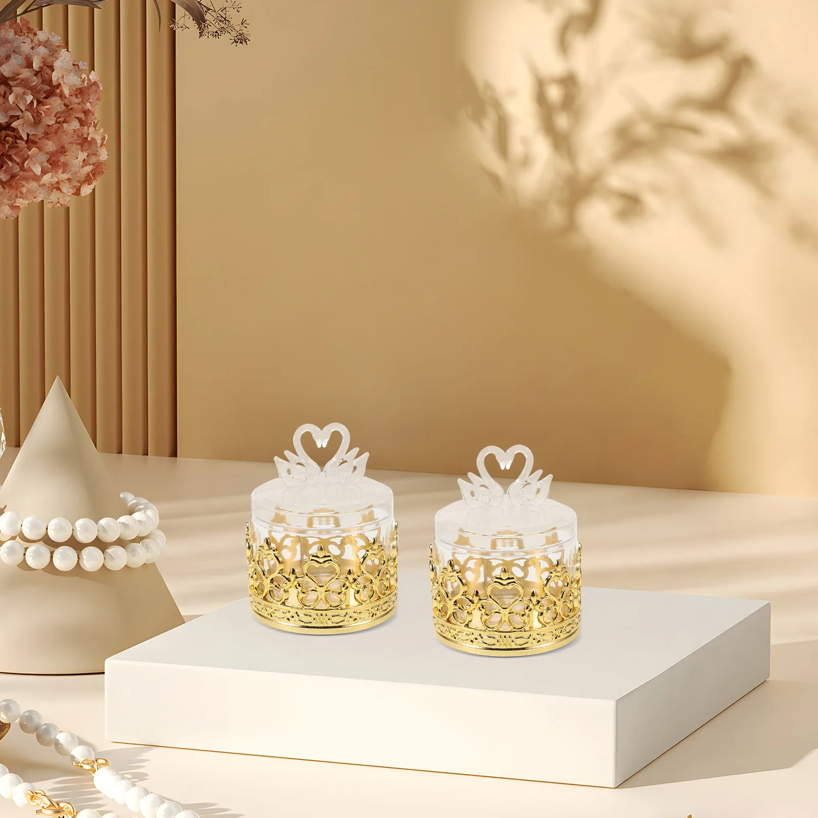 

12pcs Boxes Swan Shaped Clear Plastic Containers Party Favors Elegant Gift Holders Bulk Boxes For Events Wedding Tea