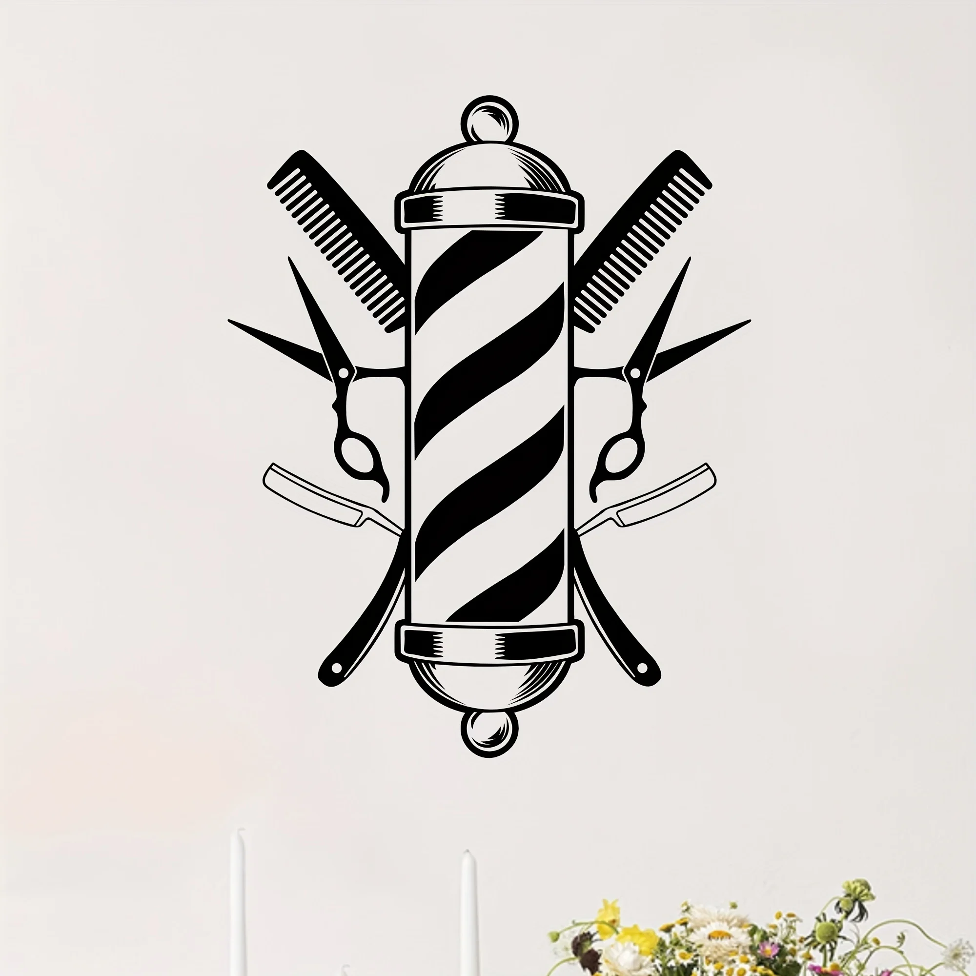 1PC Barber Shop Decal Removable Vinyl Mural Poster Home Decor Pvc Home Decoration Accessories