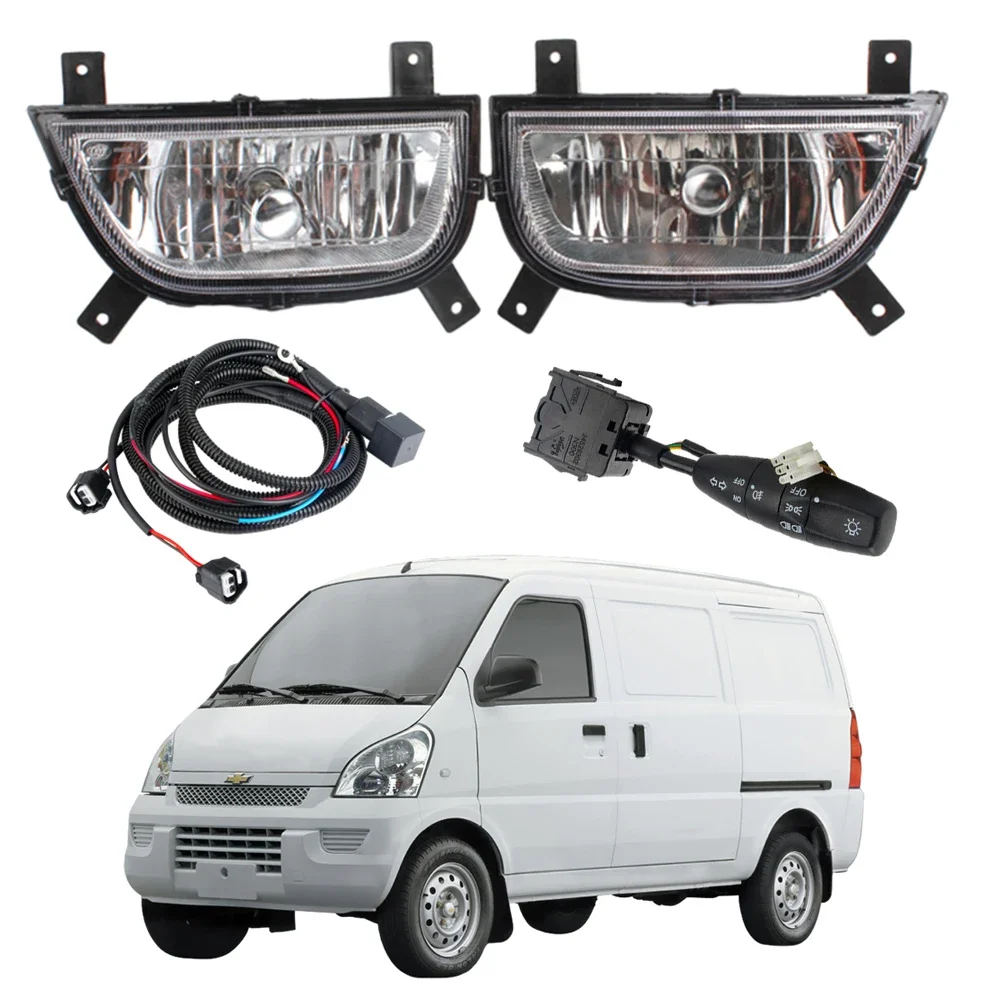 Front Bumper Fog Lights Assembly Driving Car Fog Lamp for Chevrolet N300 with Lights Wire + Switch + Halogen Bulbs Set