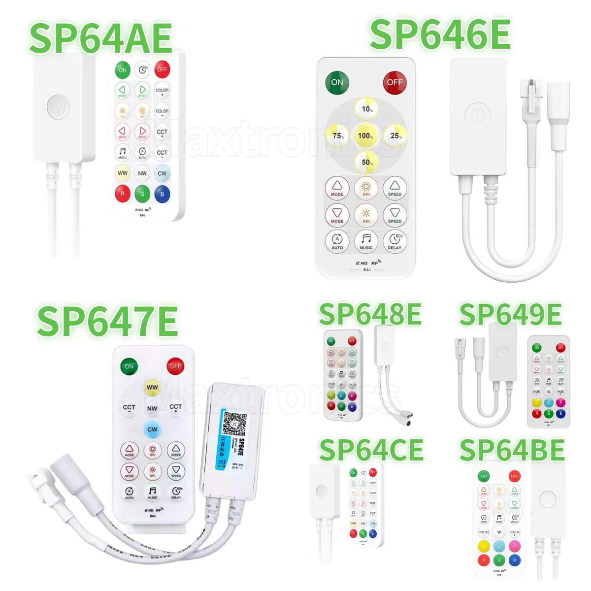 LED Controller SP63AE Music Controller 2.4G Remote Bluetooth APP Control for SPI DIM RGB RGBW CCT RGBCCT Pixel LED Strip