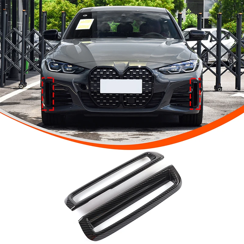 For BMW 4 Series F26 G26 Four-door version 2022 + Car front fog lamp decorative frame sticker real carbon fiber Auto Accessories